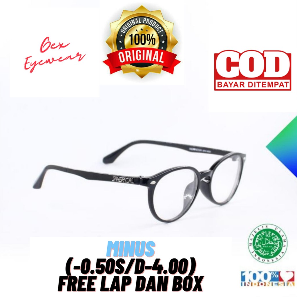 Kacamata MINUS oval frame besi korea pria dan wanita lensa minus terbaru rabun jauh cewek oval 4003