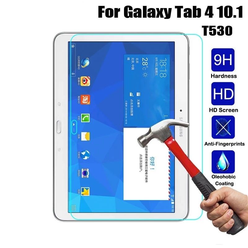 Tempered glass Samsung Galaxy Tab 4 10.1 T530 T531 T535 Antigores Screen Guard protector TG Bening High Quality Pelindung Layar kaca Tablet