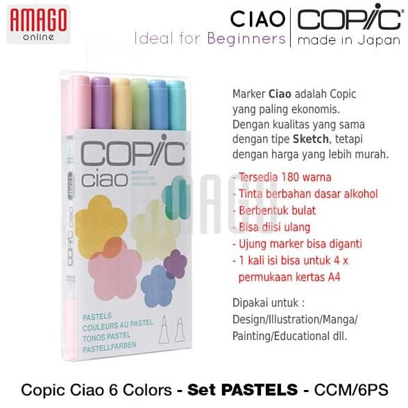 

(BISA COD) COPIC CIAO - 6 COLOR SET PASTEL - CCM/6PS EKSLUSIF Kode 1263