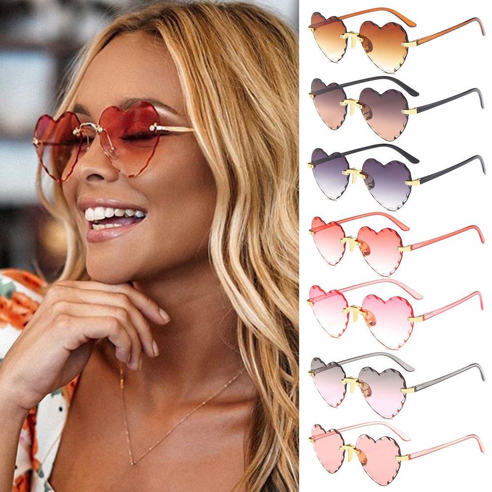 Lily Heart Sunglasses Cosplay Rimless Eyewear Love Heart Sunglasses