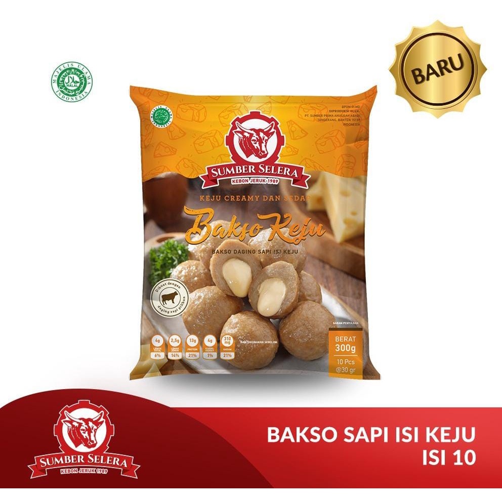 

Bakso Sapi Keju Creamy Premium / Bakso Sapi Sumber Selera isi 10 pcs Halal