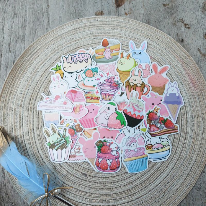 

10pcs STICKER LAPTOP PINKY RABBIT AESHTETIC