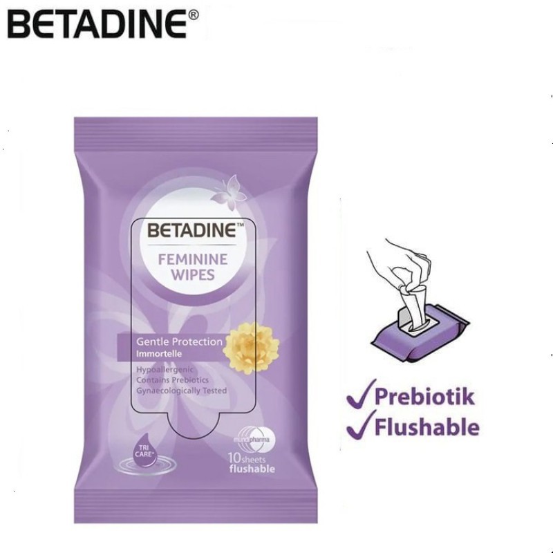 Betadine Feminine Wipes Isi 10 Sheet