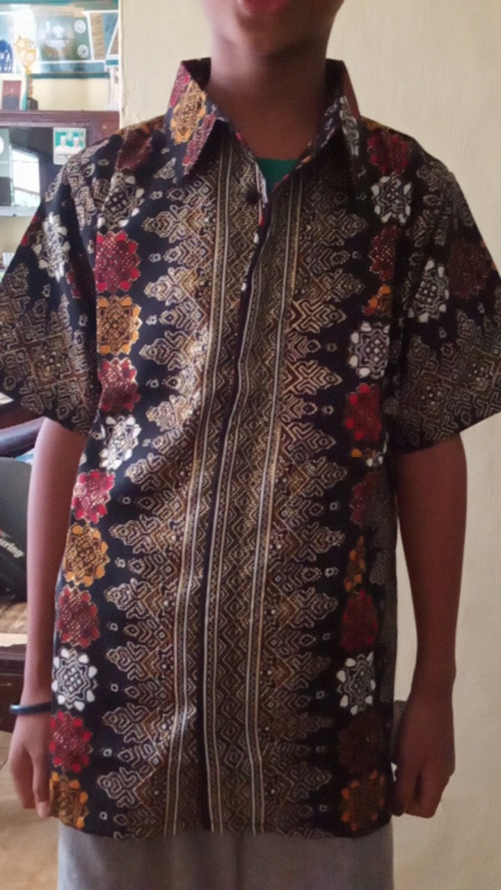 Kemeja Anak Laki Laki Batik Modern Toraja Prada Foil Model Klep Intip(real Pict)
