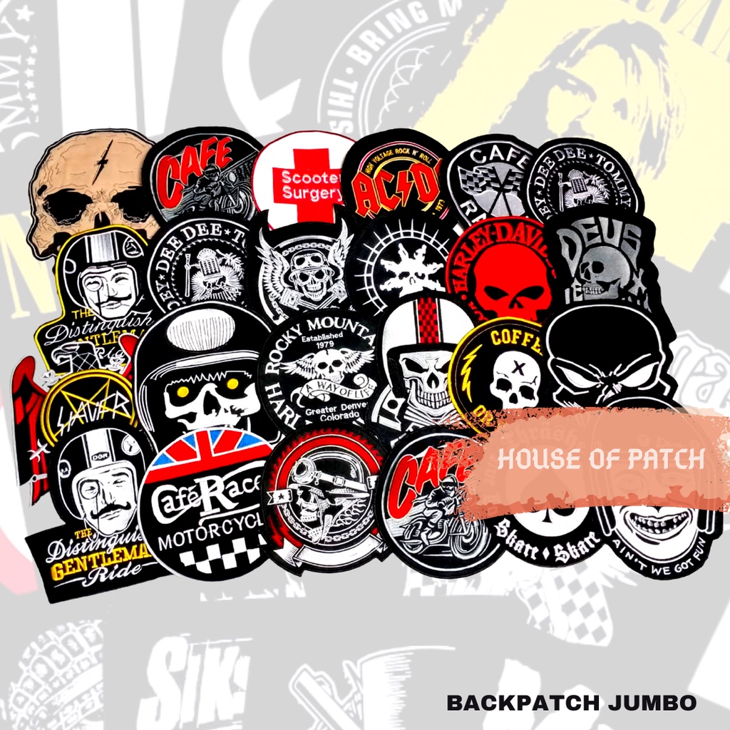 BACKPATCH EMBLEM BORDIR UKURAN BESAR MOTOR CYCLE BEST QUALITY