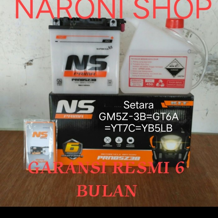 Aki Motor Honda Supra fit New GM5Z3B GS NS PRIMA garansi 6 bulan (Kode A 007)