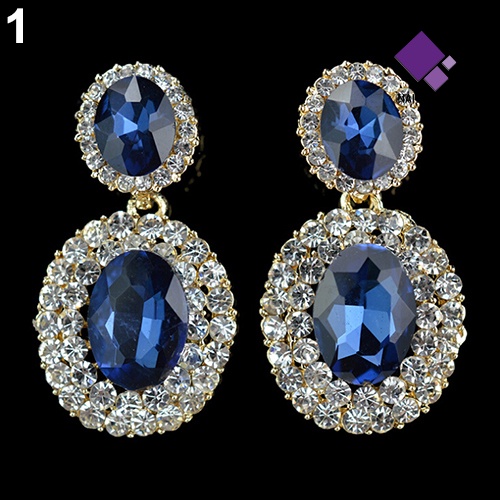 Anting Menjuntai Bentuk Oval Geometris Gaya Vintage Untuk Wanita