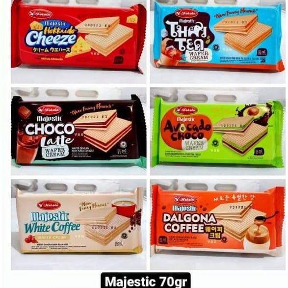 

Kokola Wafer Majestic White Coffee, Thai tea, Avocado, Dalgona, Cheeze, Chocolatte 70Gr wafer cocok u/ bingkisan, hajatan, acara, nikahan, hampers, parcel lebaran / idul Fitri