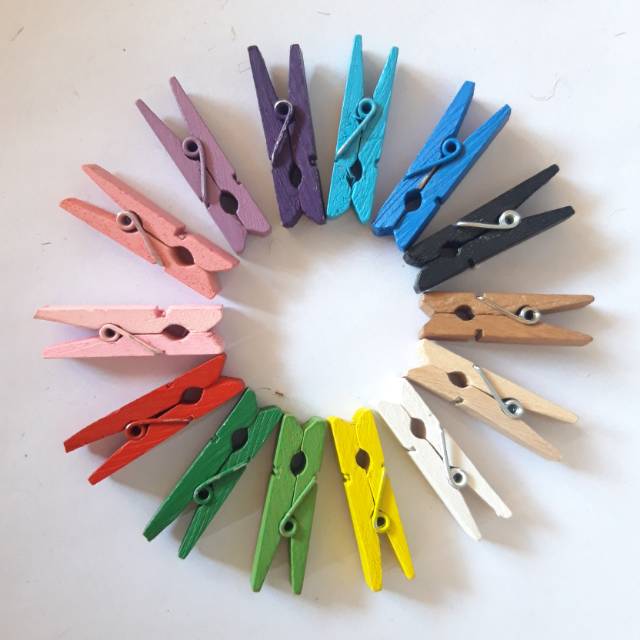 Ecer Wooden Clip Warna 3.5cm / Jepit kayu mini / Jepit Foto Kecil / Jepit Foto Polaroid / Penjepit