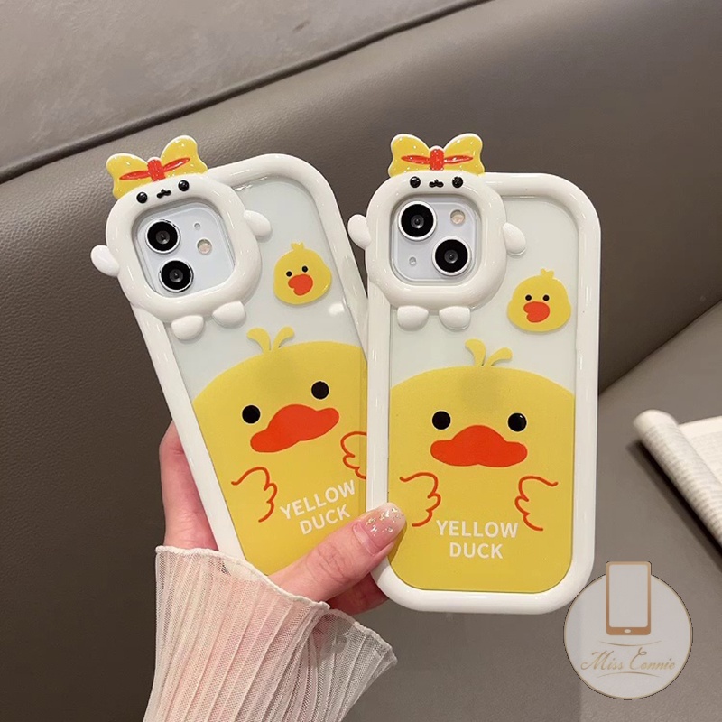 Soft Case TPU Motif Kartun Bebek Kuning 3D Untuk iPhone 11 Pro MAX XR 6 6S Plus 8 Plus 7 Plus 14 13 12 Pro MAX X XS MAX SE