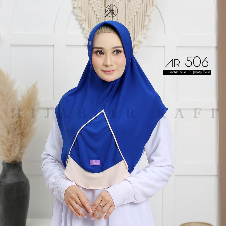Hijab Arrafi Terbaru 2022 Ori | Jilbab Arrafi Terbaru 2021 Ori AR 506 | Hijab Arrafi Terbaru Jilbab Simple Hijab Daily by Ar Rafi | Kerudung Arafi Terbaru 2022 ORI-electrik blue
