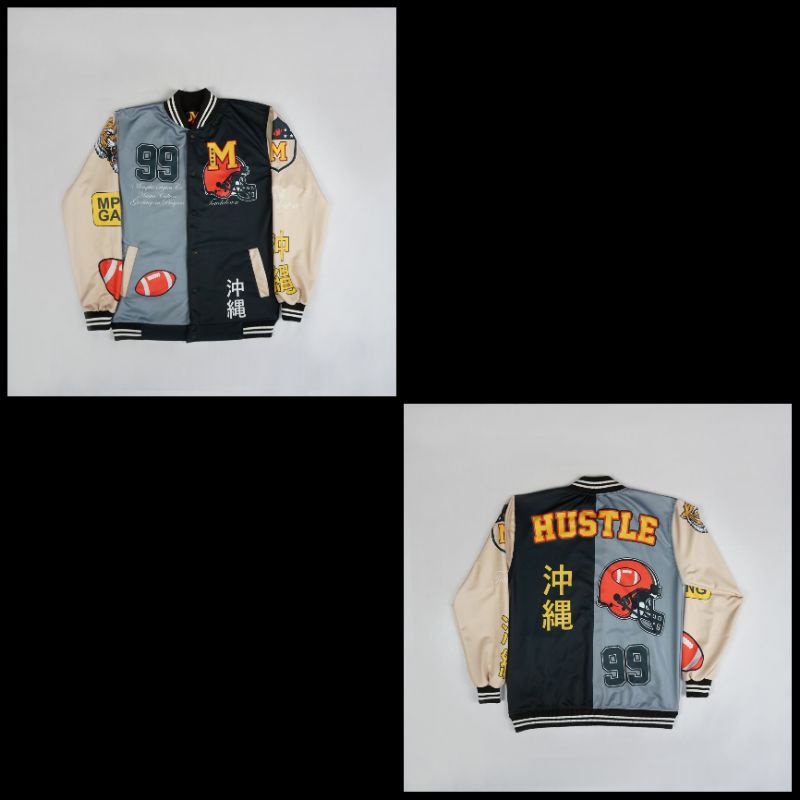 (COD) JACKET VARSITY BASEBALL PRIA WANITA // VARSITY JACKET L XL-Hustle