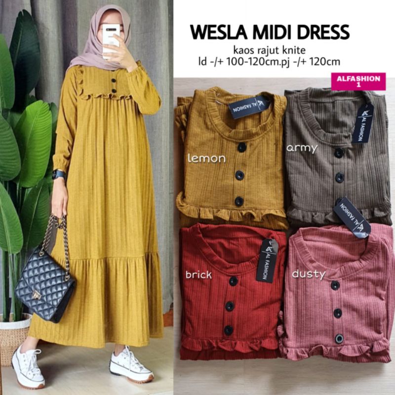 WESLA MIDI DRESS BY ALFASHION