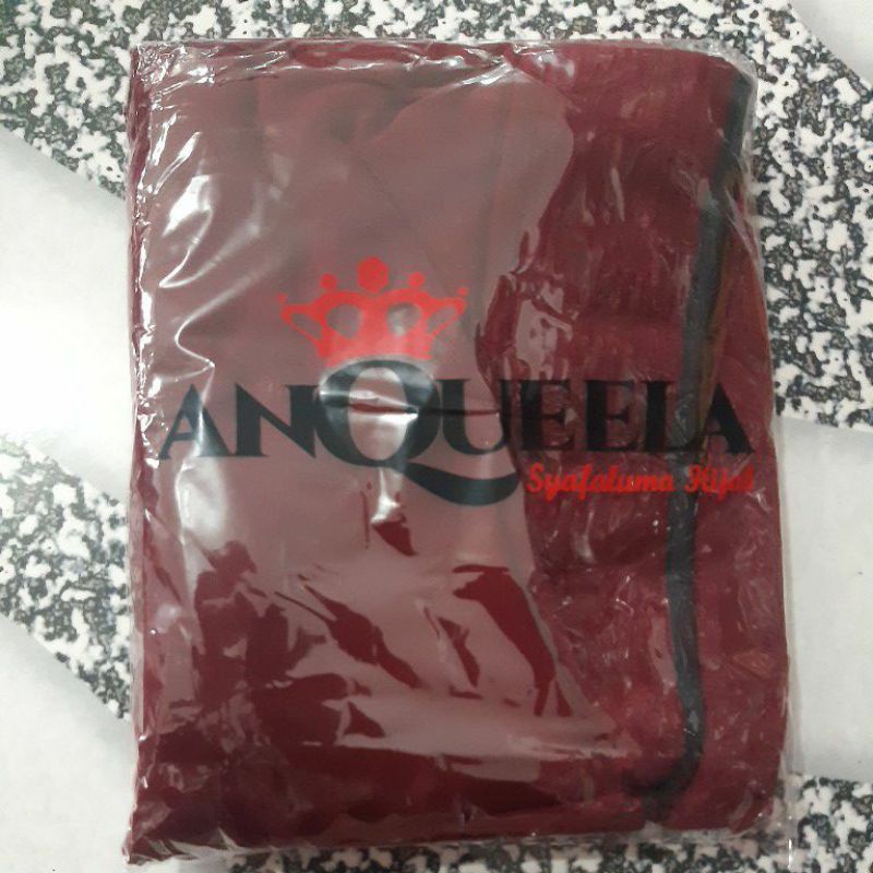 (GROSIR TERMURAH!!) Lijum List Jumbo Anqueela  Jilbab Instant Khimar Syar'i Jersi Super-Marun