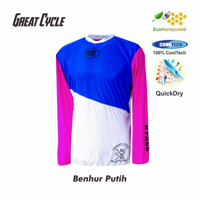 Jersey Sepeda GC-Brand bahan oktagon JPSK Crank Benhur Putih