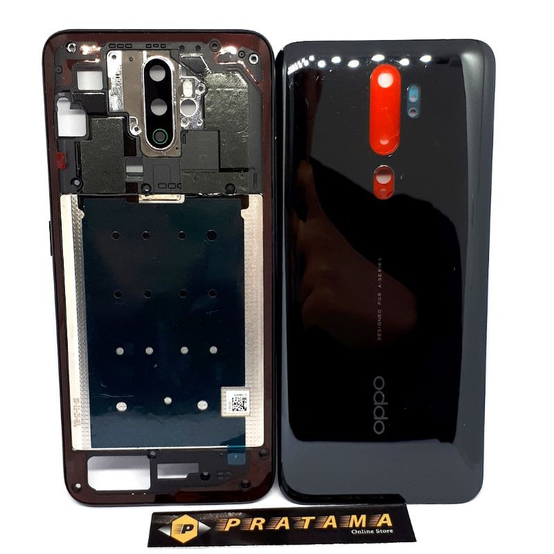 BACDOOR BACK CASING BELAKANG OPPO A9 2020  /A5 2020 FULSETT ORIGINAL HOUSING OPPO A9 2020 HITAM