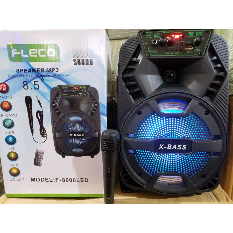 SPEAKER BLUETOOTH KARAOKEAN KIMISO 7801/ KIMISO 834/F-8606LED FLECO 955C/D BONUS MICROFON F-6691-5