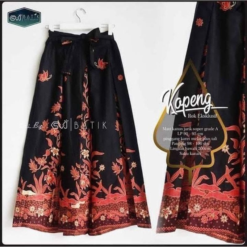 rok batik payung panjang karet jumbo rok big size modern premium rok batik unggul jaya pekalongan-kopeng
