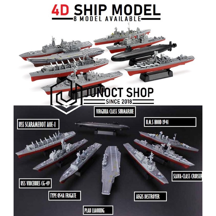 MOKIT KAPAL PERANG 4D SKALA MARINE 1:700 - 1:2000 SUBMARINE SHIP PLASTIK MAKER DIORAMA MINIATUR