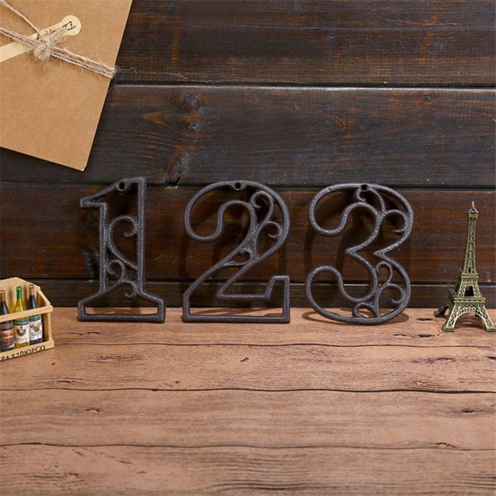 R-flower Iron Cast Numbers 4.5 &quot;/ 115mm Wall Decor Alat Peraga Tembak Angka Besi Tempa Gaya Industri