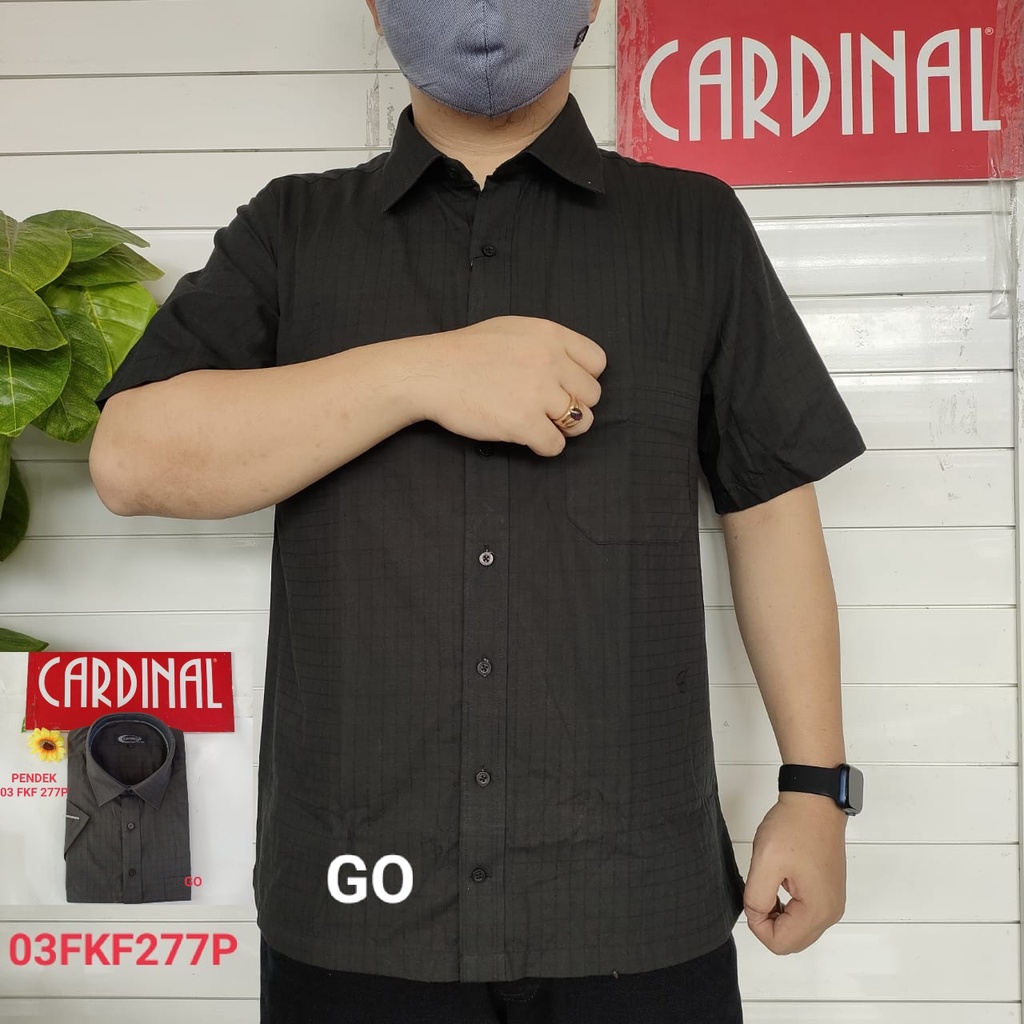 gof XL-3XL CARDINAL KEMEJA FORMAL PENDEK RegularFit Pakaian Kemeja Kerja Pria Kantor Acara Resmi Pakaian Wisuda Original KMGB