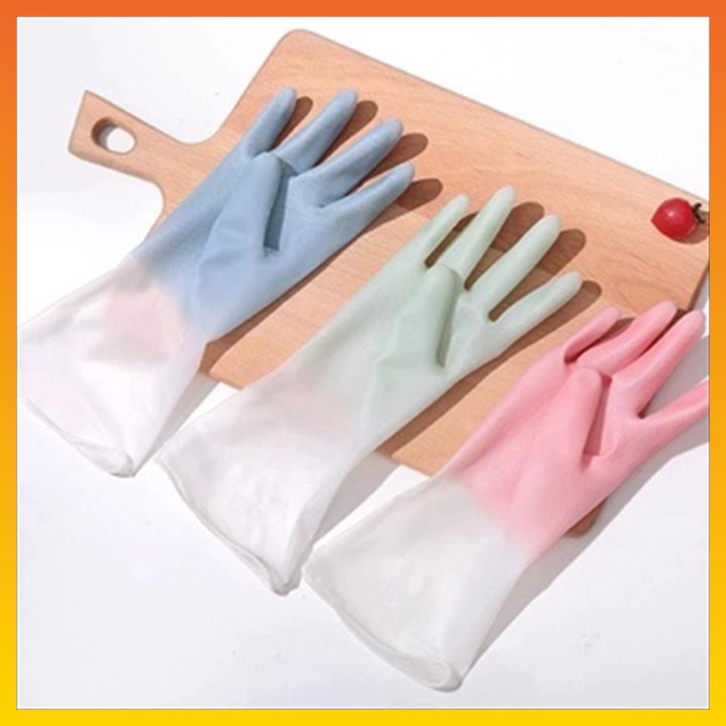 Sarung Tangan Cuci Piring Sarung Tangan  Karet Sarung Tangan Tebal Sarung tangan elastis  Latex Rubber Sarung tangan murah praktis WHFURNITURE