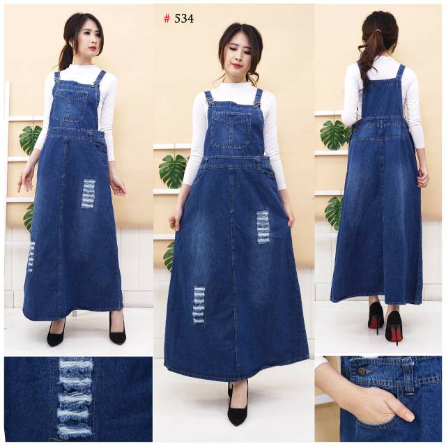 OVERALL BAHAN JEANS TERUSAN JEANS