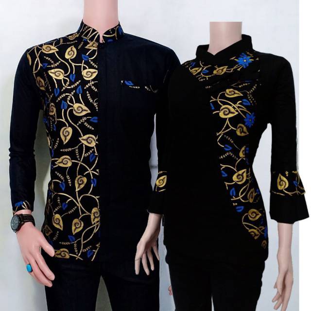 Maura/couple Kombinasi/sania Ruffle Batik Couple Pesta S.m.l.xl.xxl