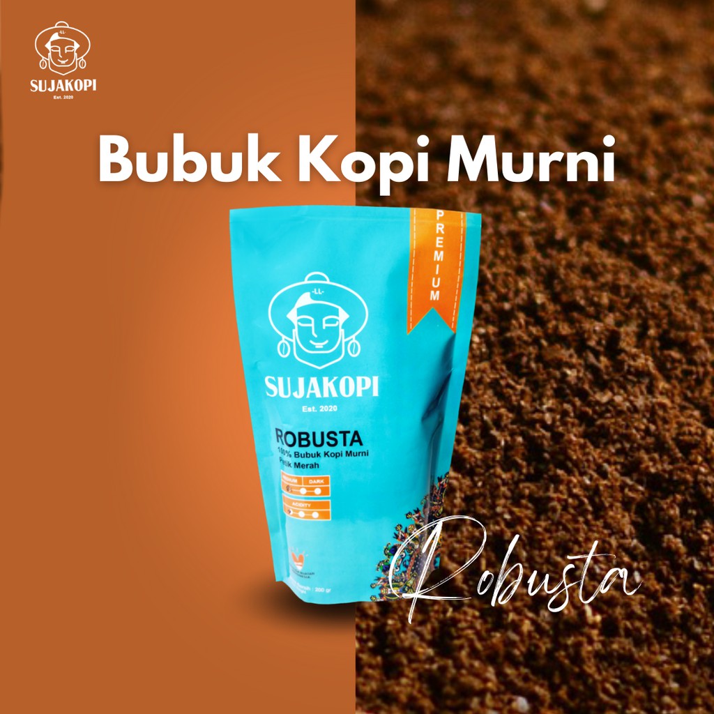 

sujakopi Bubuk Robusta Dampit kopi murni Petik Merah 100% 200gr