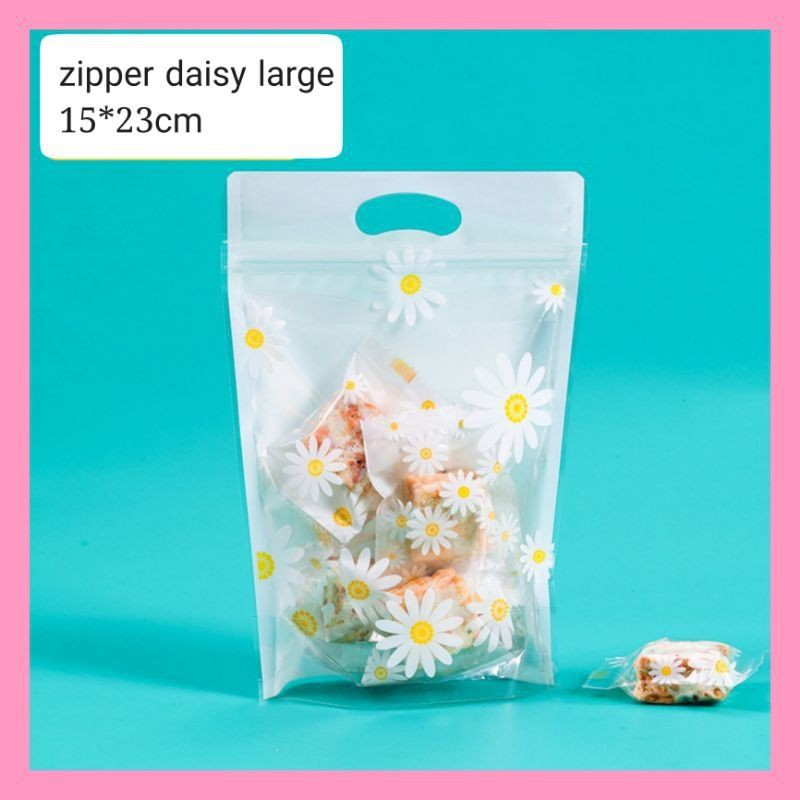 PLASTIK ZIPPER BAG COOKIES BISCUIT  PERMEN DAISY