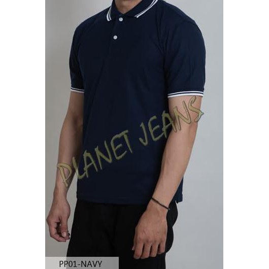 Polo Shirt Polos Warna Navy / Biru Dongker Baju Kerah  #Pp01-Navy Top Quality