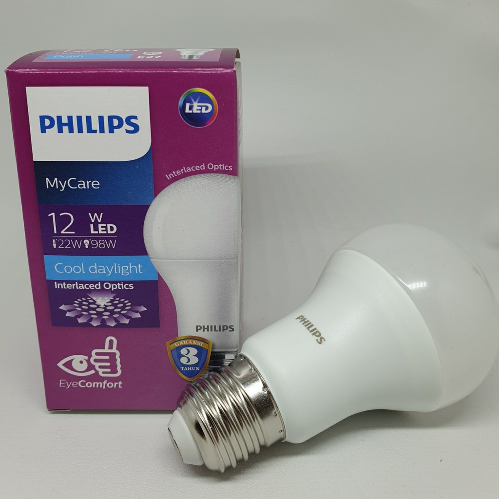 PHILIPS Lampu LED MyCare 12W Putih Bohlam LED Bulb My Care 12 Watt CDL