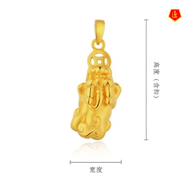 [Ready Stock]Gold Coin Brave Troops Necklace Lucky Pendant