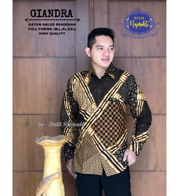 Batik Pria GIANDRA FULL FURING Katun Halus Ori Solo