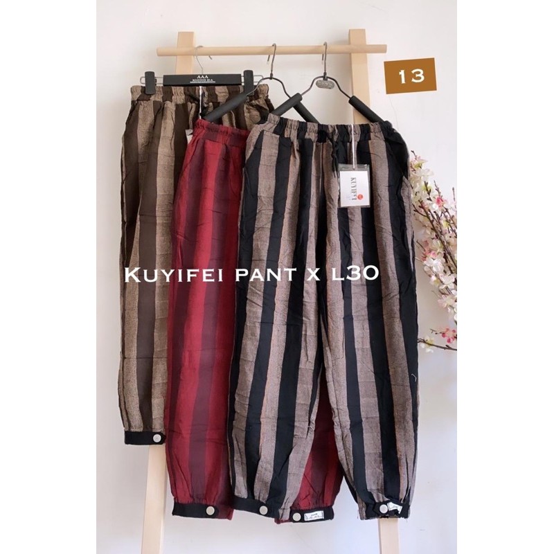 Celana kuyifei lurik salur