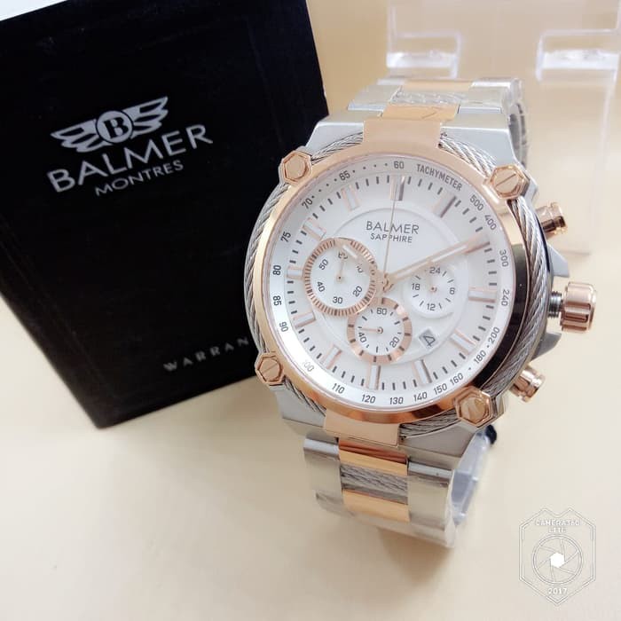 Jam Pria Balmer 7977 Silver Rosegold Original