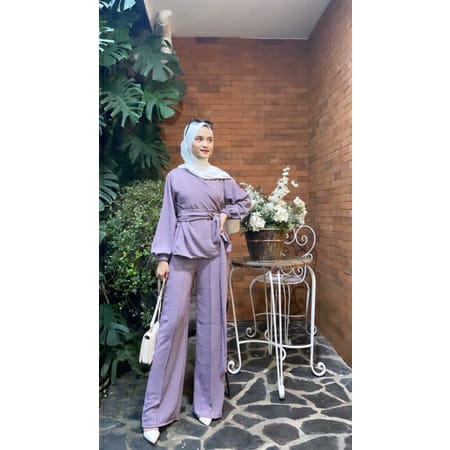 BEFAST - ZFS OOTD Wanita Setelan JENNY / RACHEL SET / Set Atasan+Bawahan Panjang / Setelan Polos Casual / Set Formal / Set Kekinian 2021 / Set Bisa Di Pakain Wanita Hijab