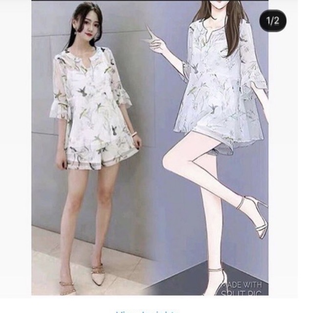 

2pcs setelan vintage korean import baju dan celana