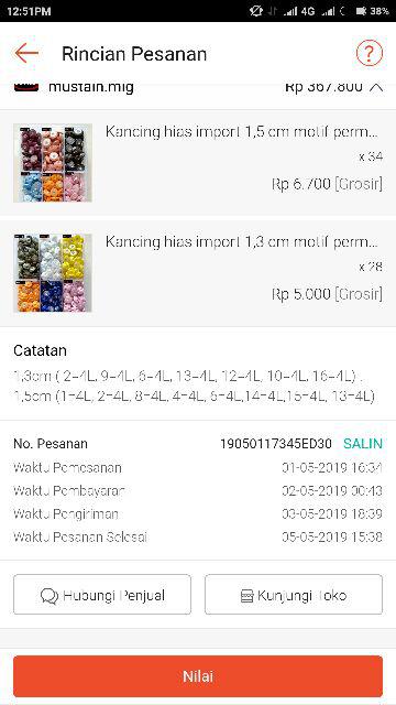 Kancing Hias Import 1,5 Cm Motif Permata