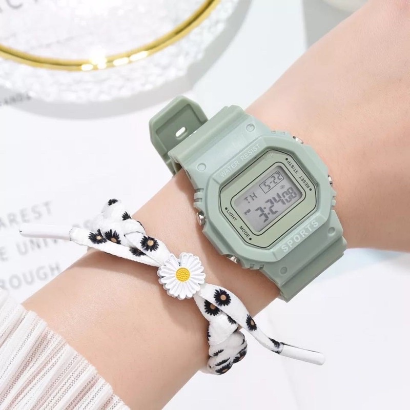 ✨NAGIHI✨ DENNOS JAM TANGAN RUBBER DIGITAL SEGI GROSIR MURAH KARET SPORT LED PRIA WANITA COUPLE