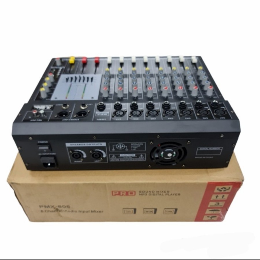 Power mixer 8 channel full mono blackspider pmx805 original pmx 805