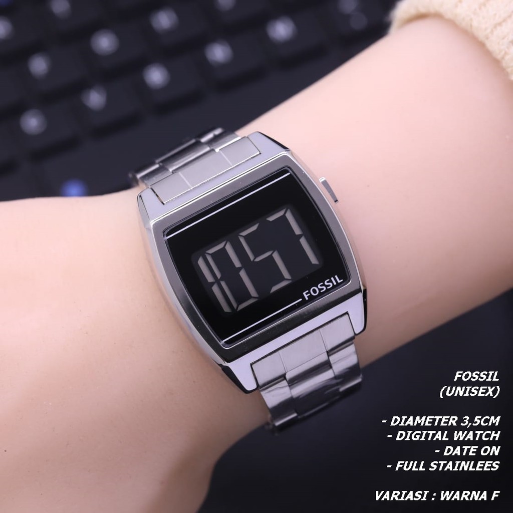 JAM TANGAN UNISEX FASHION RANTAI BODY SEGI TANGGAL AKTIF