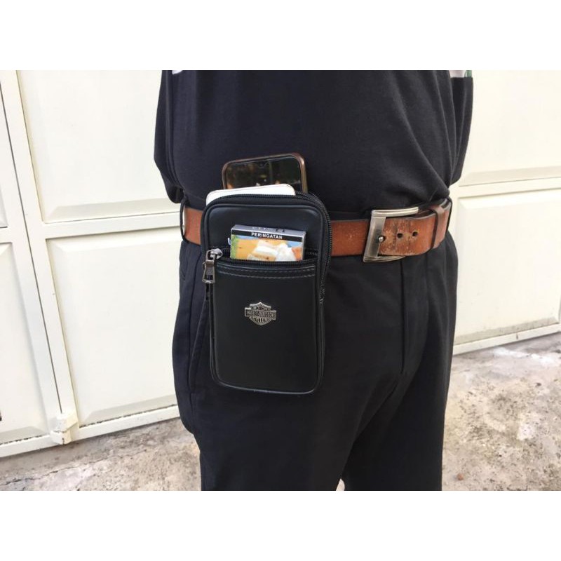 Sarung Hp Pinggang 3 slot  Resleting