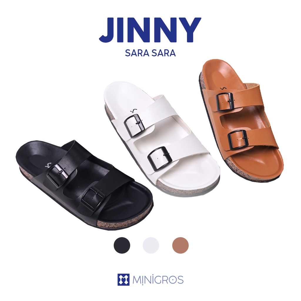 Sara Sara JINNY Sandal wanita casual sandal slop puyuh kekinian model birken ban dua