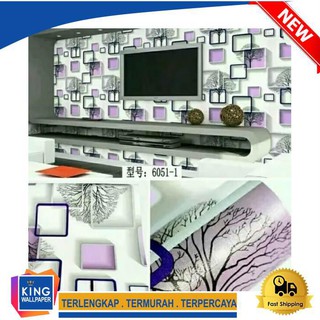 Wallpaper Dinding 3d Pohon Kotak 3D Purple PVC Anti Air Wallpaper Dinding 3d Pohon Kotak 3D Purple PVC Anti Air