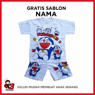  Baju  Anak  Setelan Doraemon  Kaos Anak  Laki Laki Perempuan  