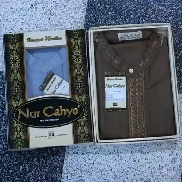 Bamus Koko Nur Cahyo Lengan Panjang Oblong UKURAN M WARNA PUTIH Baju Koko Muslim Pria