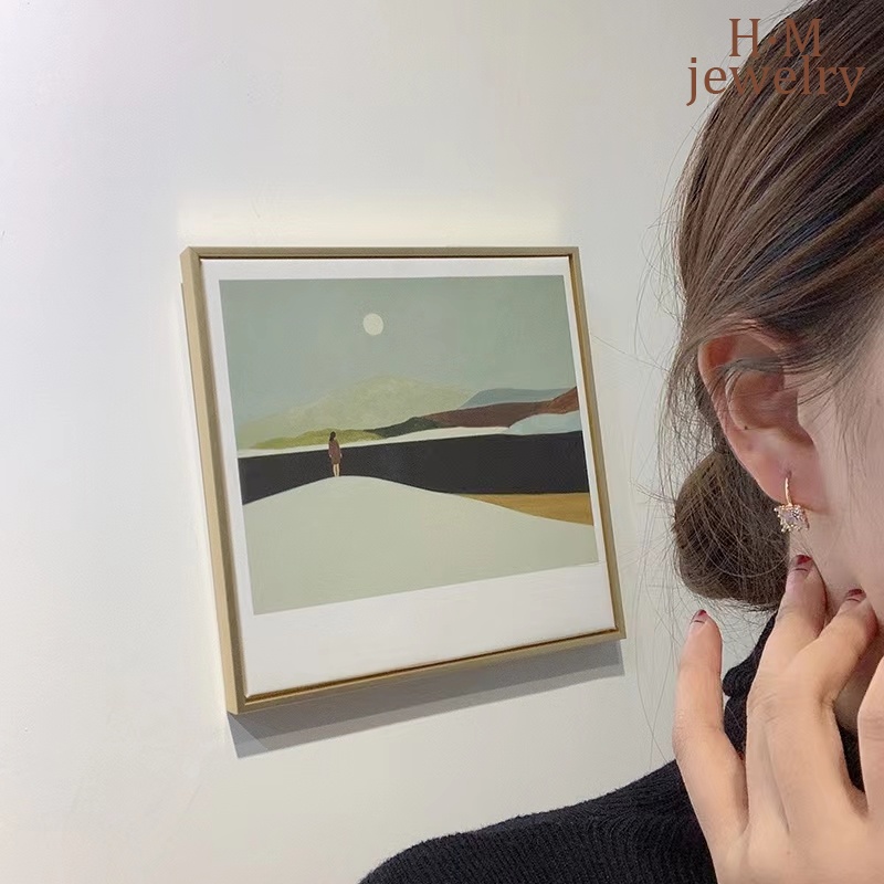 Anting Tusuk Retro Bentuk Kotak Hias Zircon AAA Kualitas Tinggi Untuk Wanita