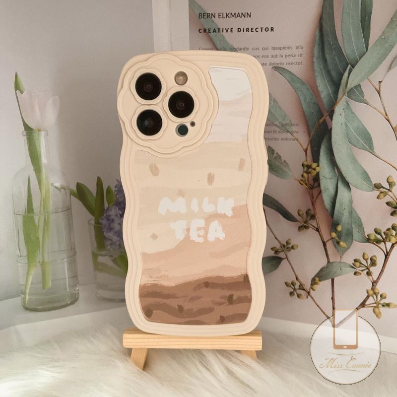 Soft Case Pelindung Lensa Kamera Motif Bunga Milk Tea Untuk iPhone 7 Plus 8 Plus 11 12 13 Pro Max XR SE 2020 X XS Max 11Pro Max