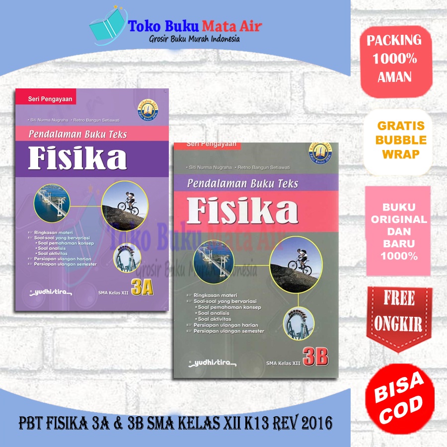 BEST SELLER ORIGINAL PBT FISIKA 3A & 3B SMA Kelas XII K13 REV -NURMA YUDHISTIRA